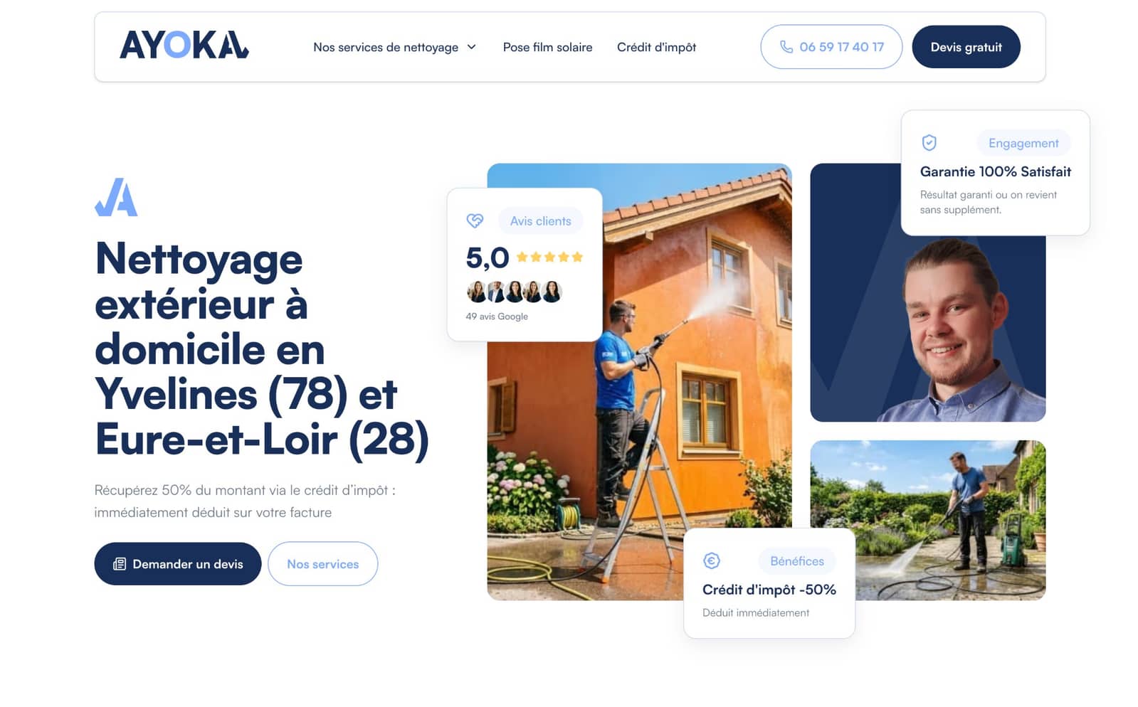 Capture du site AYOKA Nettoyage