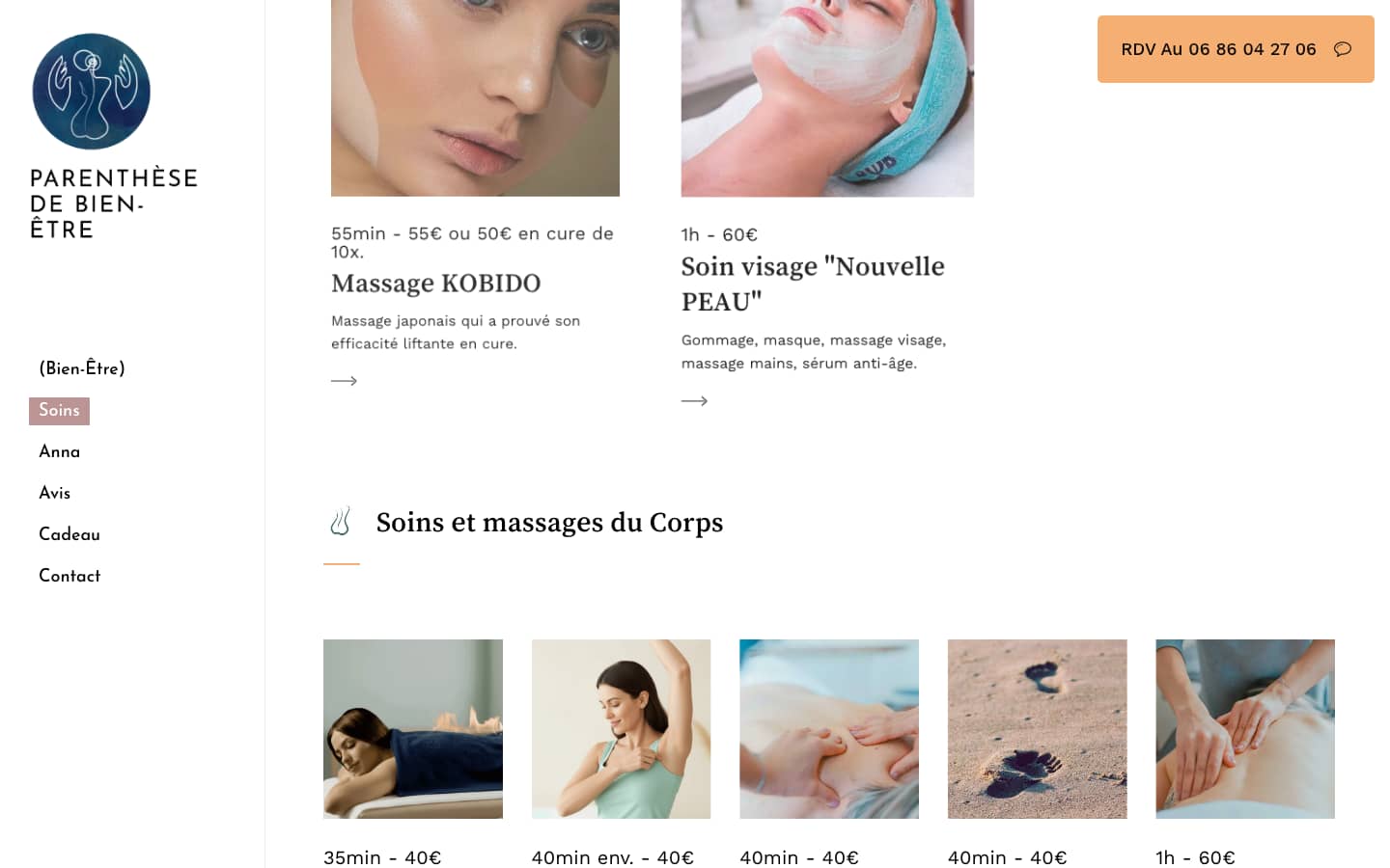 Page d'accueil Parenthèse Bien-Être